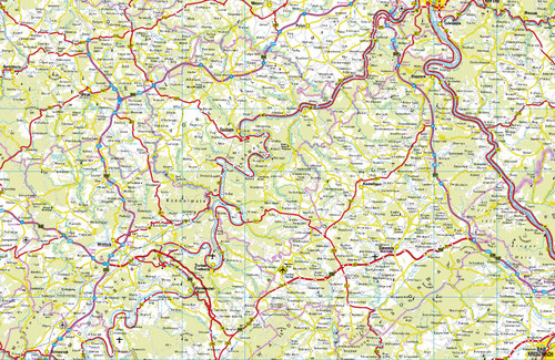 Ausschnitt aus der Übersichtskarte Rheinland-Pfalz 1:250 000