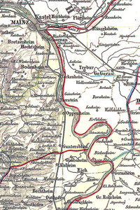 Ausschnitt aus der Karte von dem Grossherzogthume Hessen (um 1855)