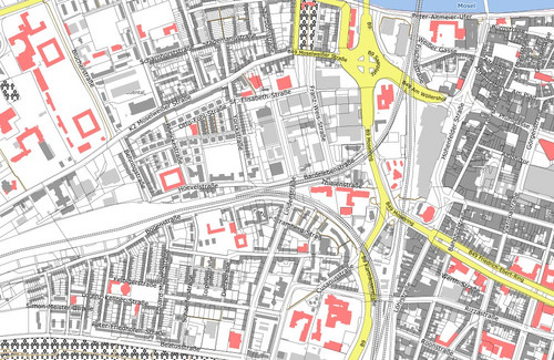 Ausschnitt aus einer digitalen topografischen Karte 1:5000 - historische Ausgabe