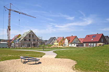 Neubaugebiet mit Einfamilienhäuser