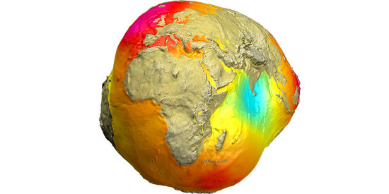 Grafik des Quasigeoids der Erde